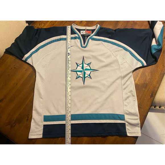 Seattle Mariners Vintage 2000s Y2K Nike Mesh Pullover MLB Baseball Hockey Jersey - Picture 4 of 6